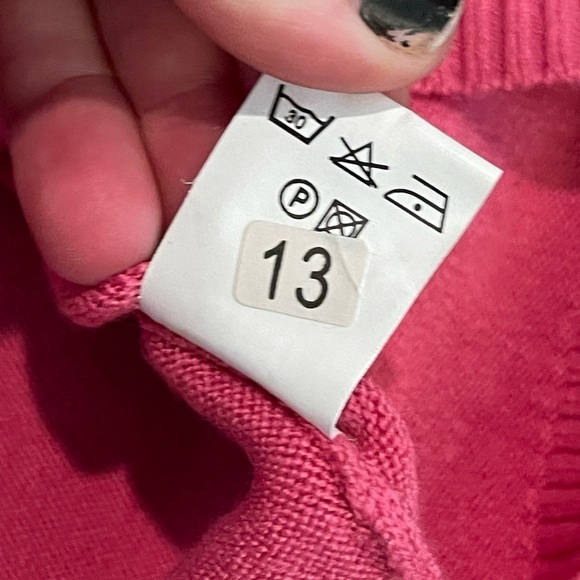 Just woman v neck hot pink barbie core merino wool sweater - Picture 5 of 7